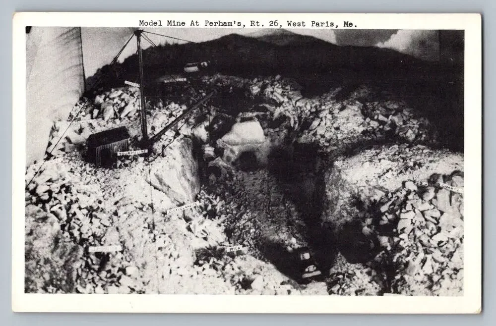 Vintage Model Mine Perham's West Paris Maine Postcard Fairbanks Card Co.